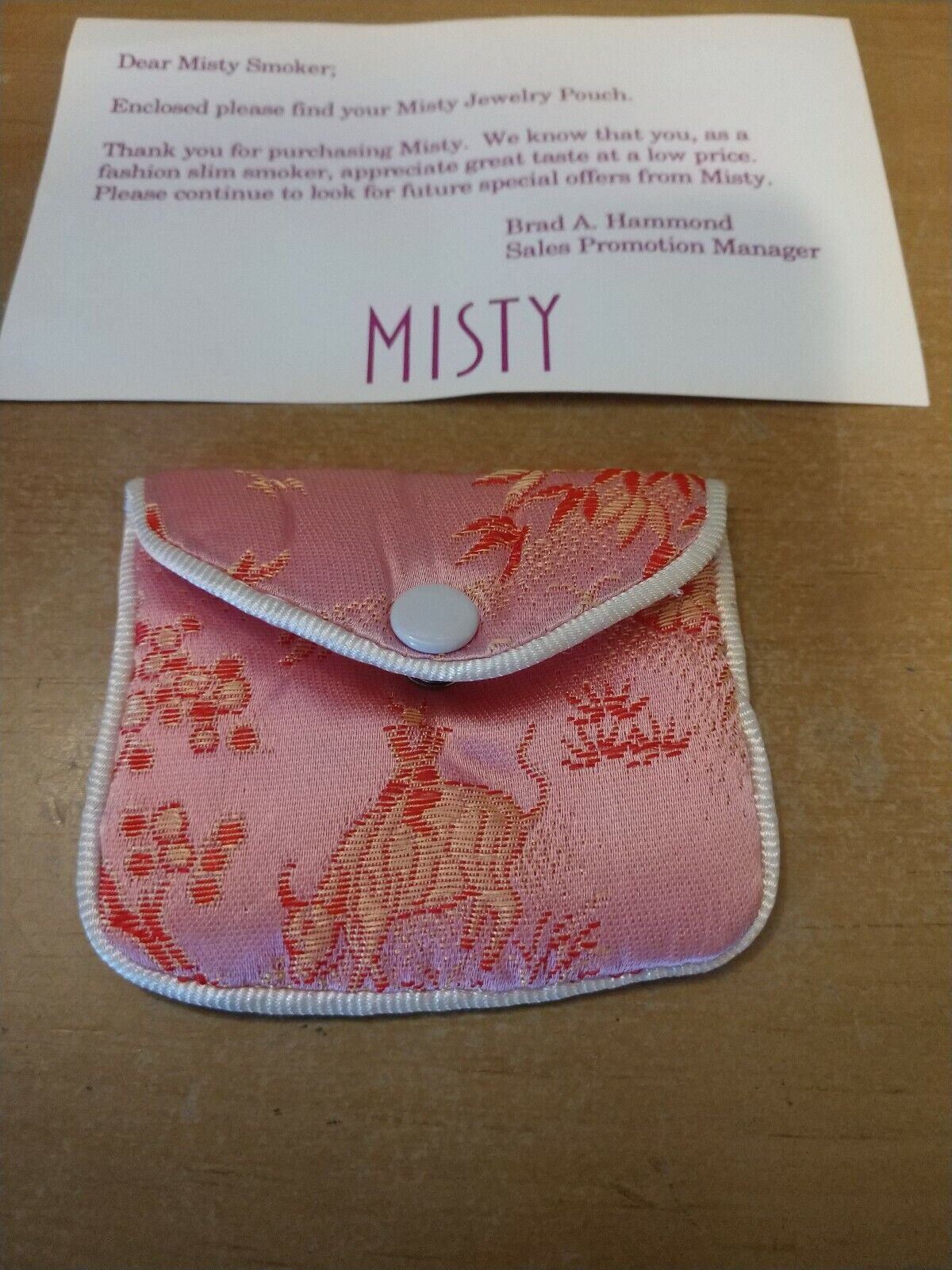 Misty Cigarettes Pink Jewelry Pouch