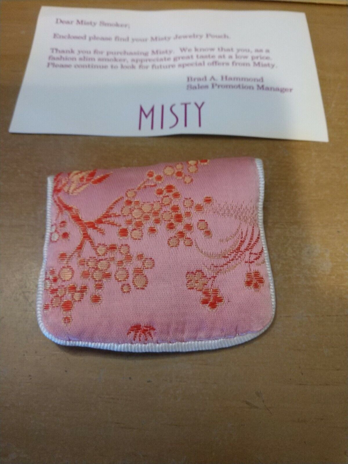 Misty Cigarettes Pink Jewelry Pouch