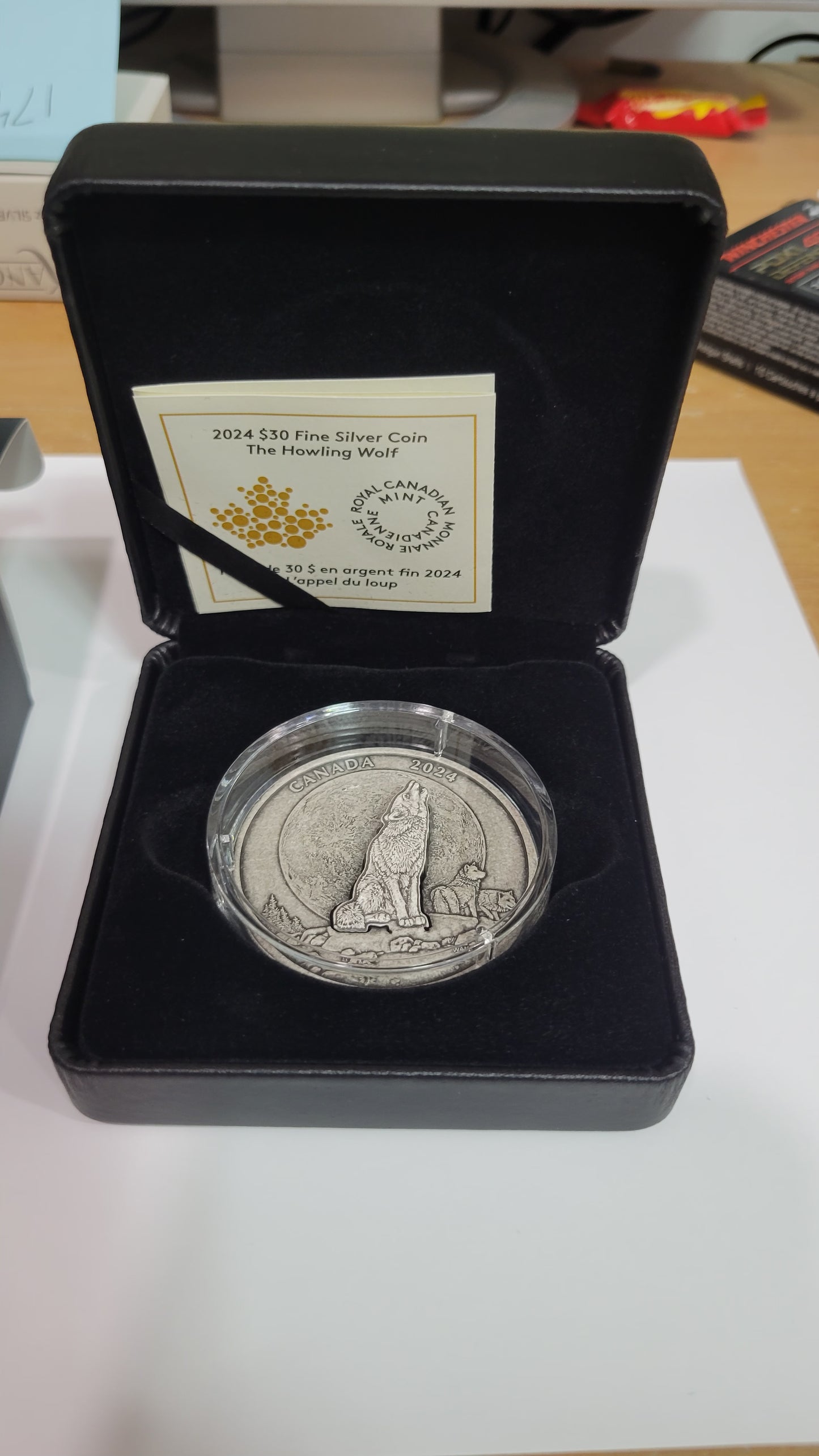 2024 Canada 2 oz Silver Coin $30 The Howling Wolf