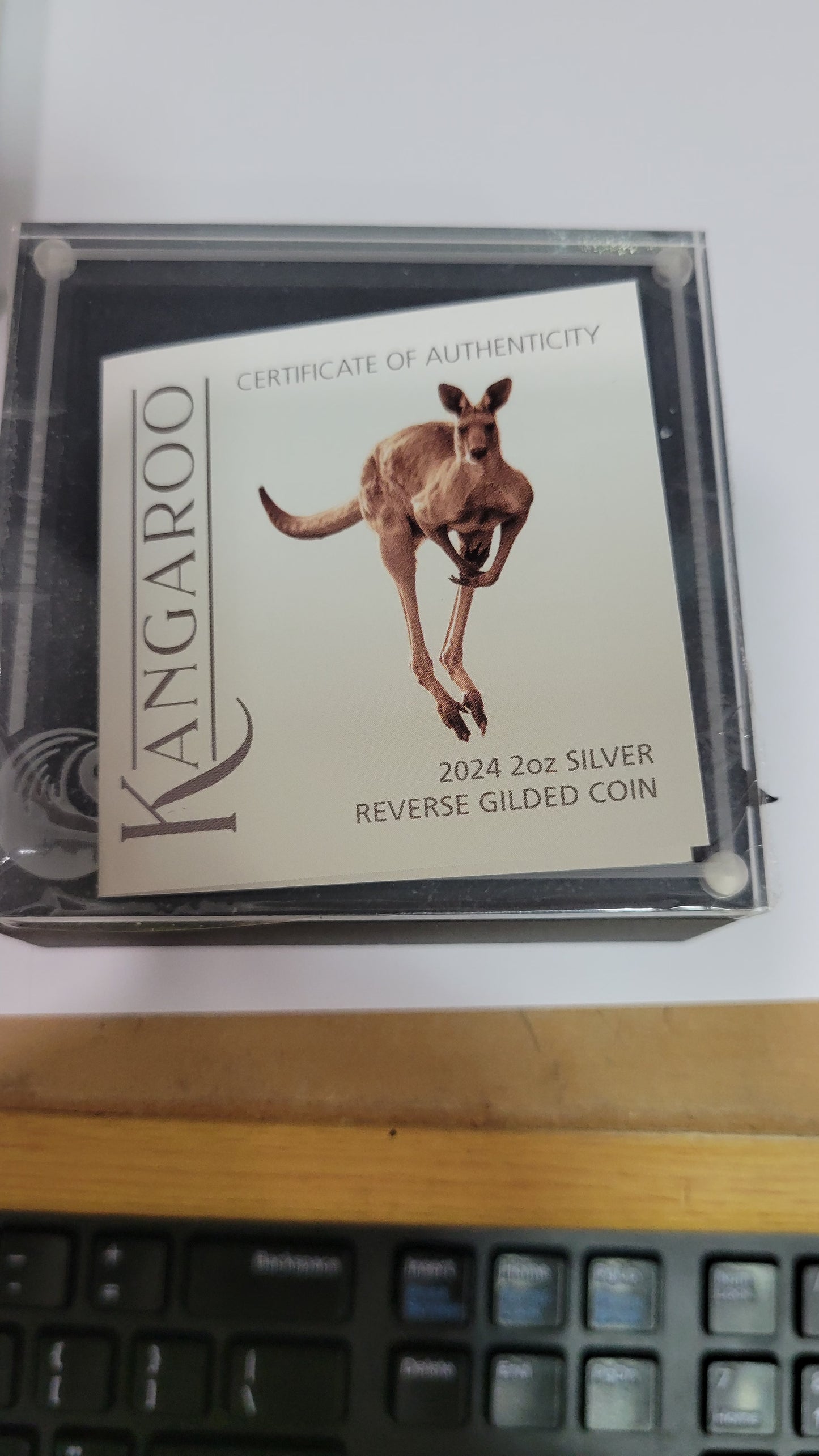 Australian Kangaroo 2024 2oz Silver Proof Reverse Gilded Coin