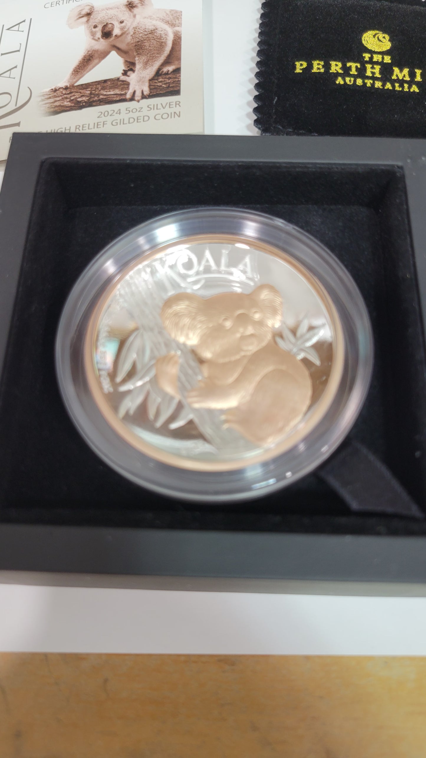 Australian Koala 2024 5oz Silver Proof High Relief Gilded Coin