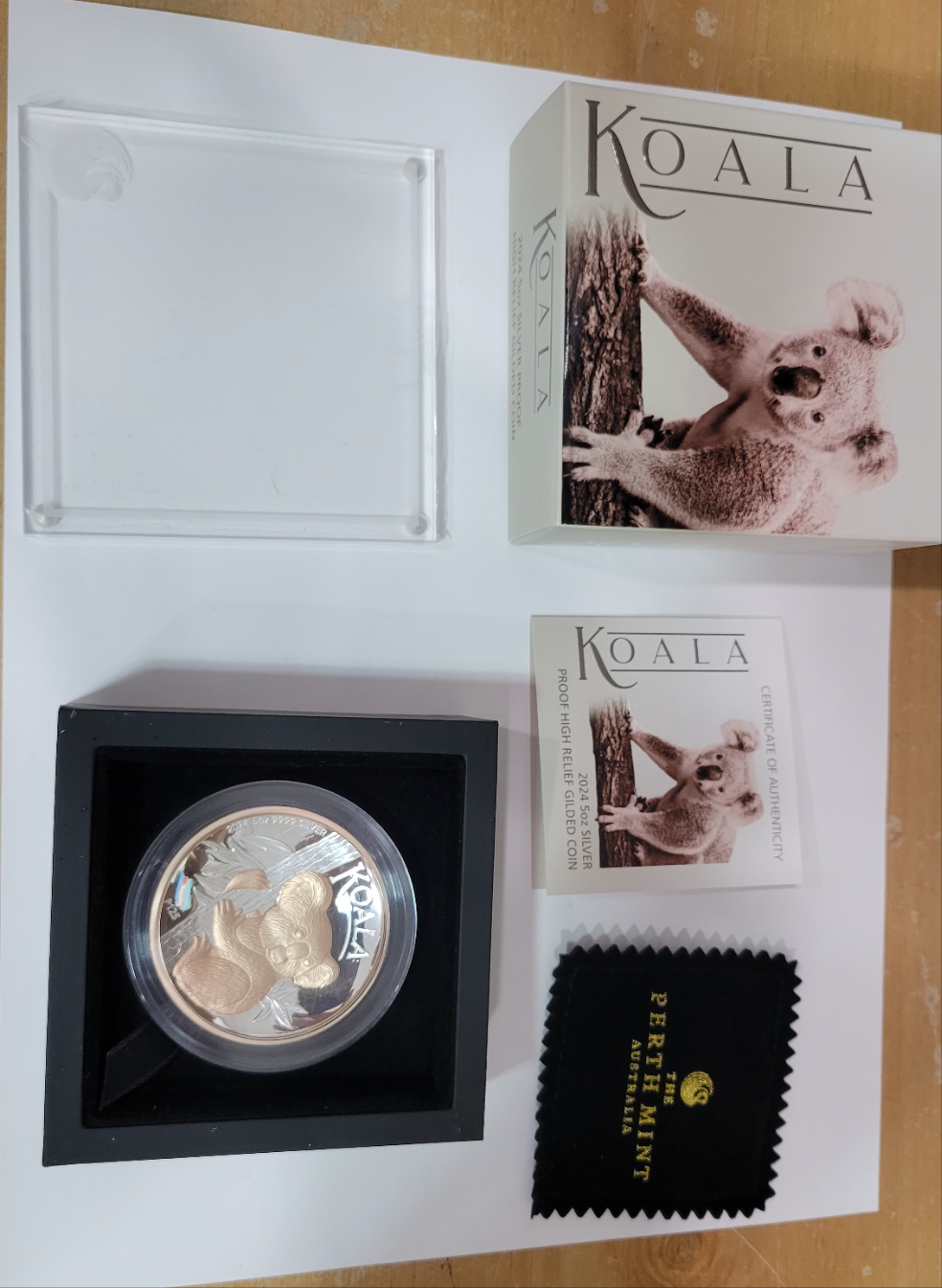 Australian Koala 2024 5oz Silver Proof High Relief Gilded Coin