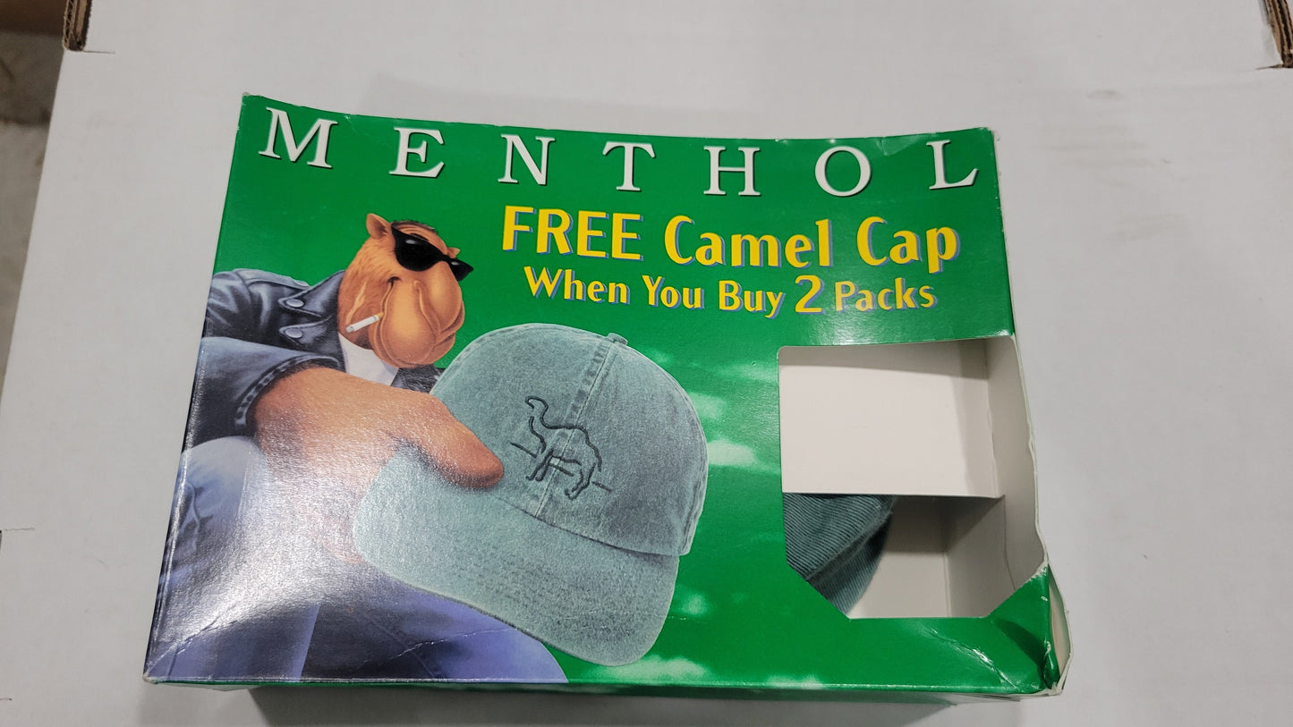 Vintage Camel Cigarettes JOE CAMEL Menthol Green Strap Back Hat Cap N.I.B.