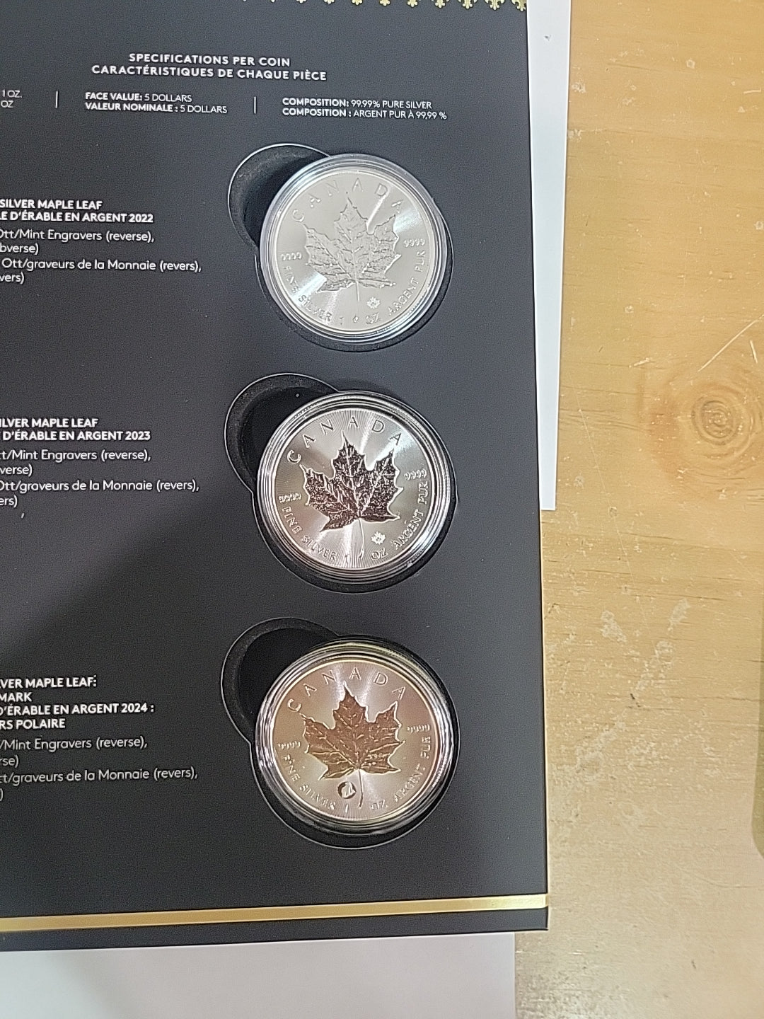 2024 Treasured Maple Leaf Effigies $5 Premium Bullion Silver 3-Coin Set Canada