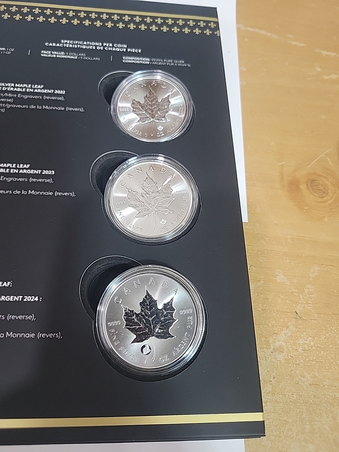 2024 Treasured Maple Leaf Effigies $5 Premium Bullion Silver 3-Coin Set Canada