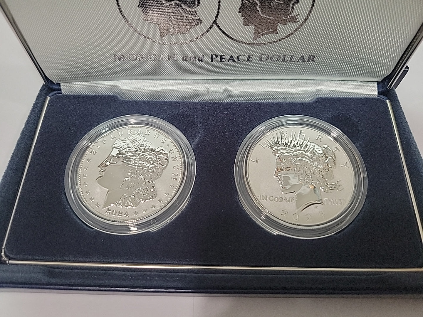 Morgan and Peace Dollar 2024 Two-Coin Reverse Proof Set 24XS