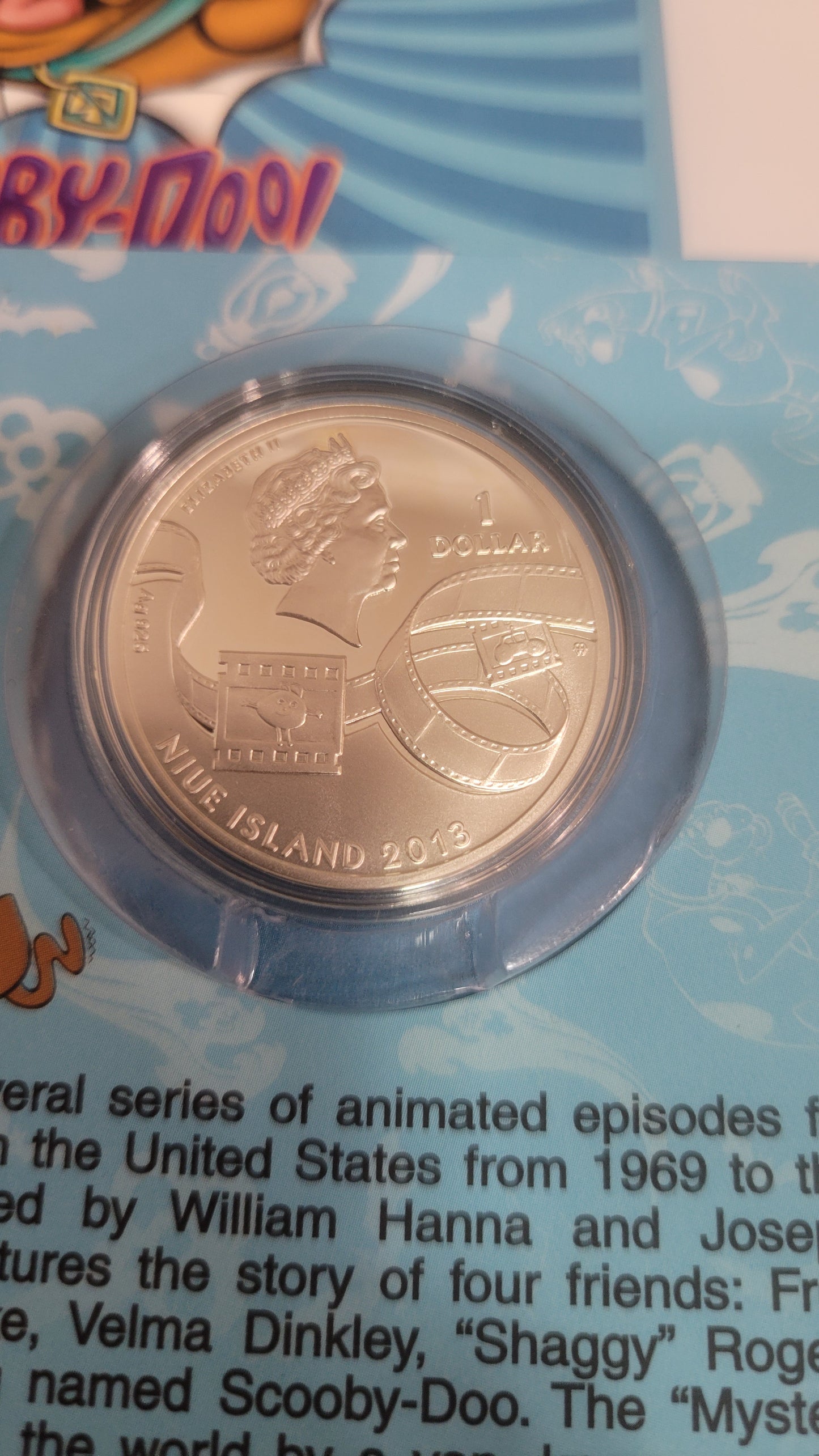 2013 CARTOON CHARACTER SERIES - SCOOBY DOO - SILVER COIN - NIUE - WITH OGP COA