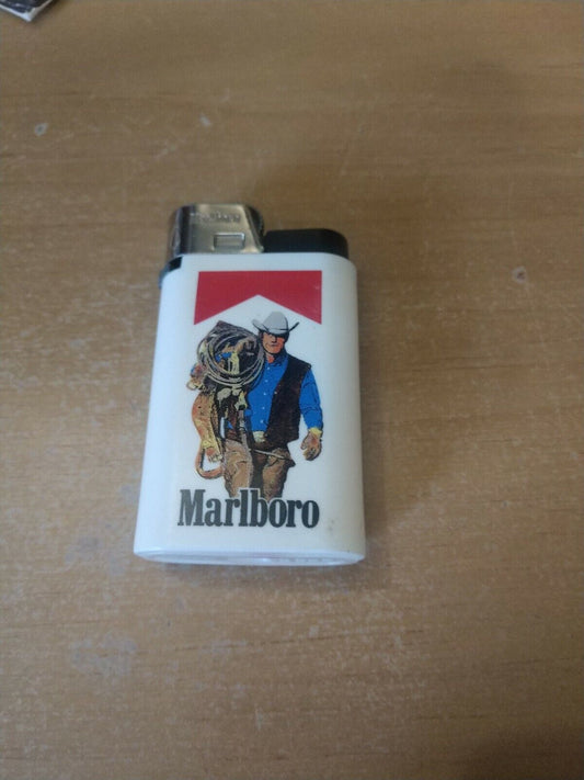 Marlboro Cigarettes White Disposable Lighter Cowboy with saddle Used