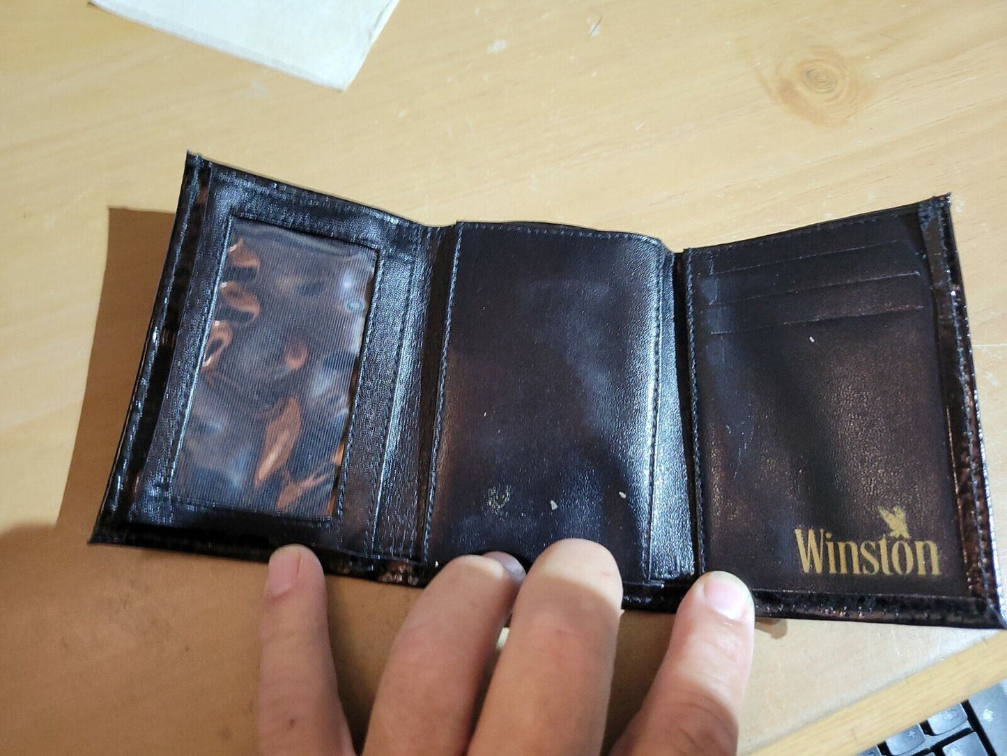 Winston Cigarettes Black Leather Wallet New/unused