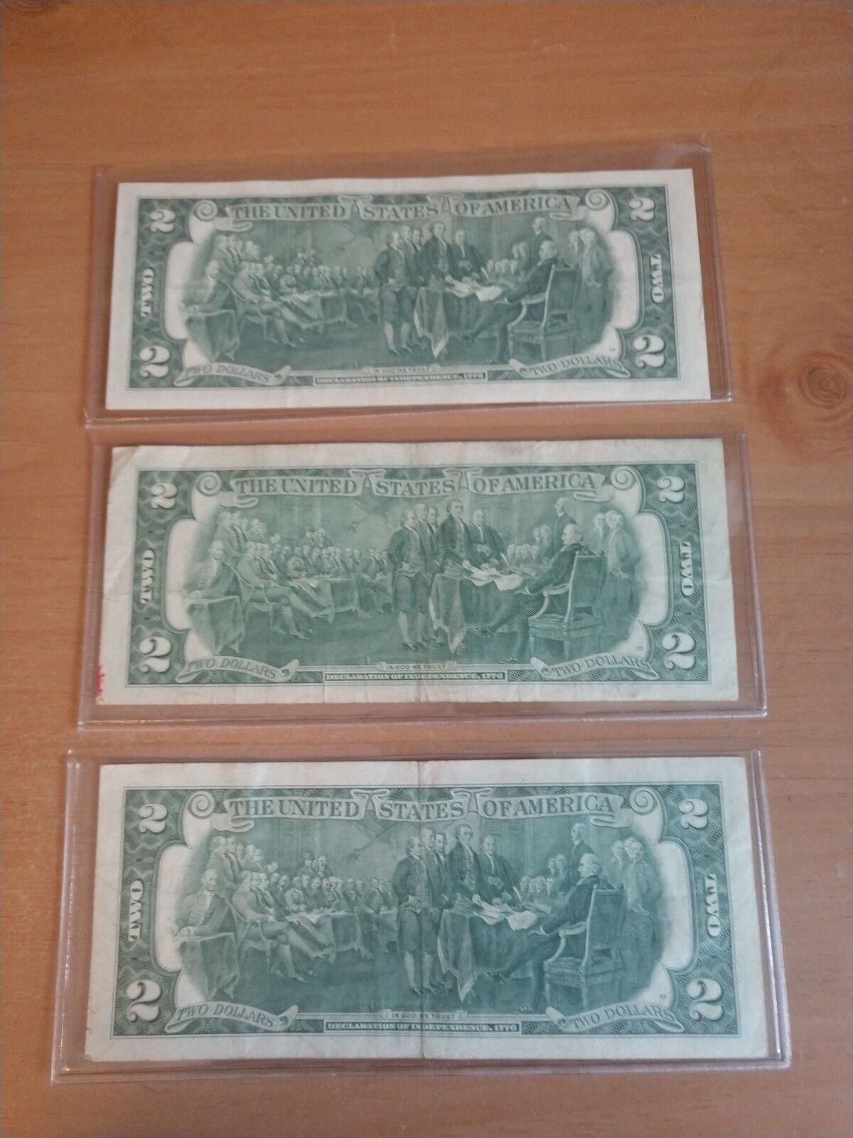 Lot of Three series 1976 $2.00 Federal Reserve Notes Lightly Circulated