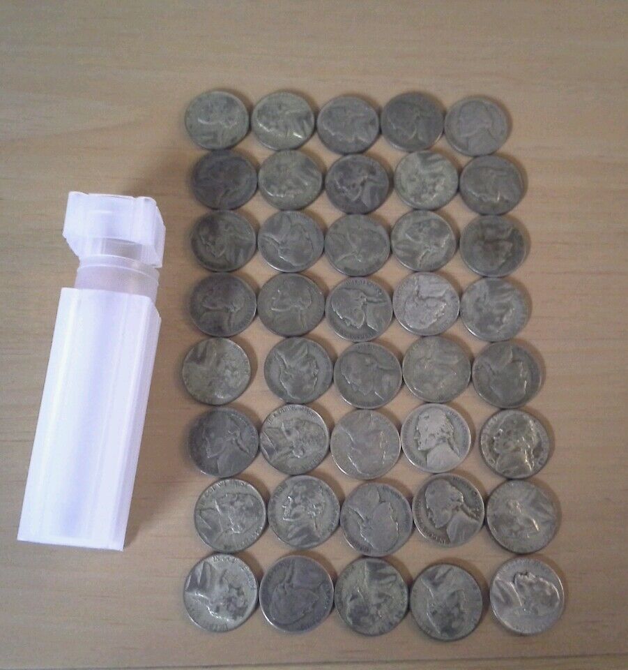 Lot of Forty U.S. Wartime Silver Nickels