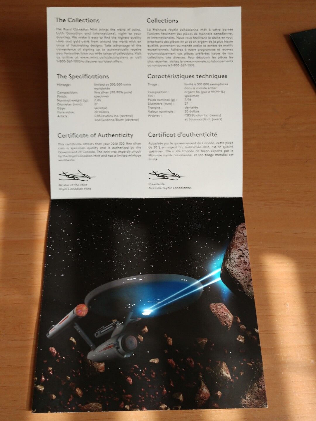 2016 Canada Star Trek 20 for 20 coin folder only (NO COIN)