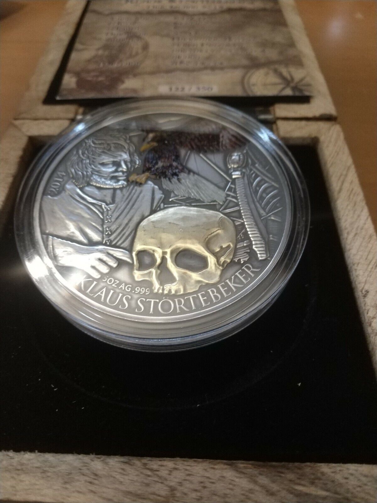 2014 Niue 5$ KLAUS STORTEBEKER Pirate Of The North Silver 5 Oz Silver Coin 27000