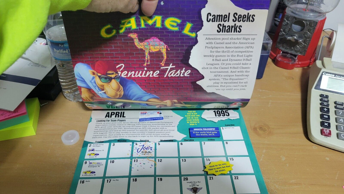 Camel Cigarettes Joe Camel 1995 Calendar Camel Classifieds