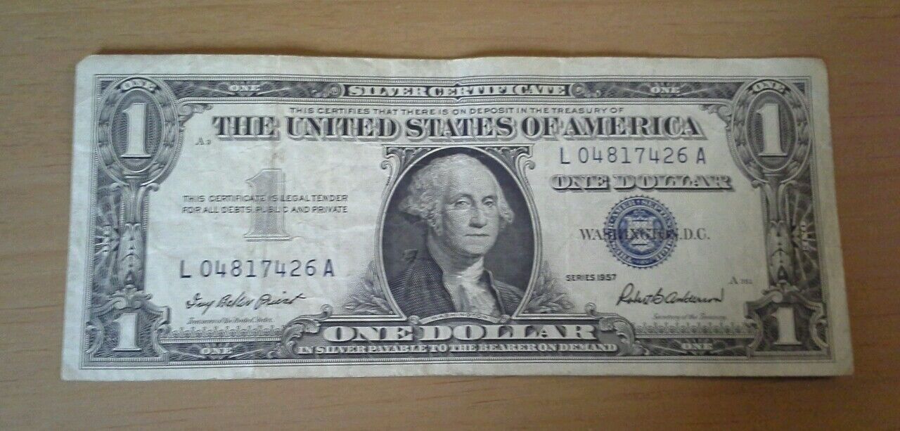 Lot of Five 1957 One Dollar Silver Certificates