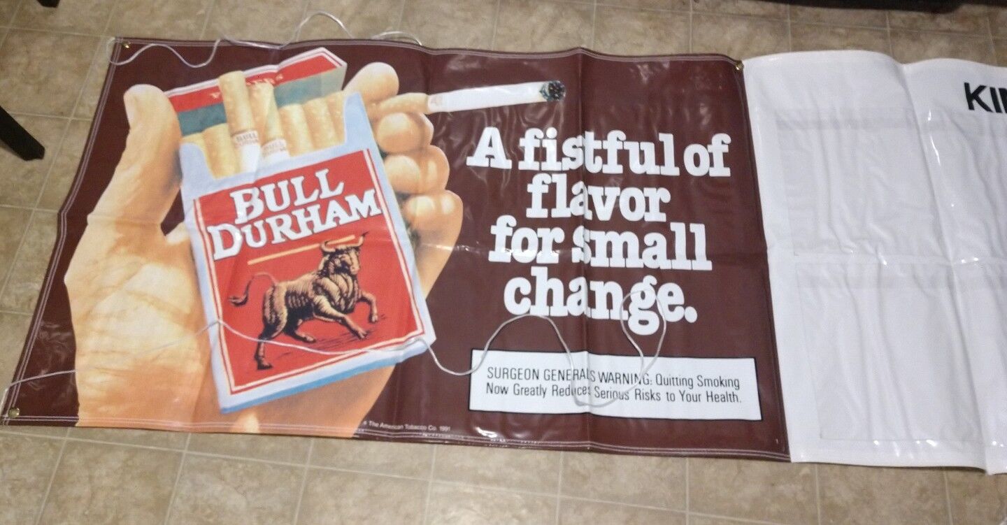 Bull Durham Cigarettes Outdoor banner 3' X 9' new/Unused