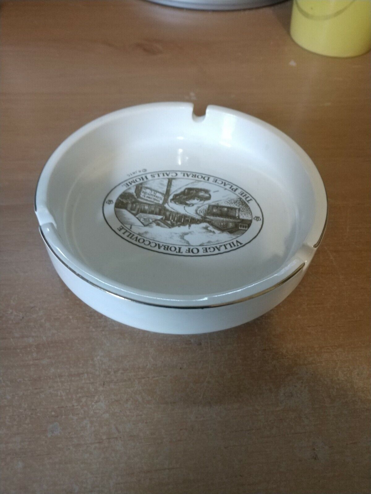 Doral Cigarettes  White (Village of Tobaccoville) Stoneware Ashtray