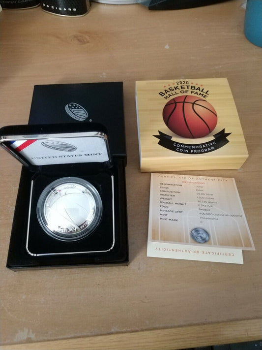 U.S. Mint Basketball Hall of Fame 2020 Proof Silver Dollar