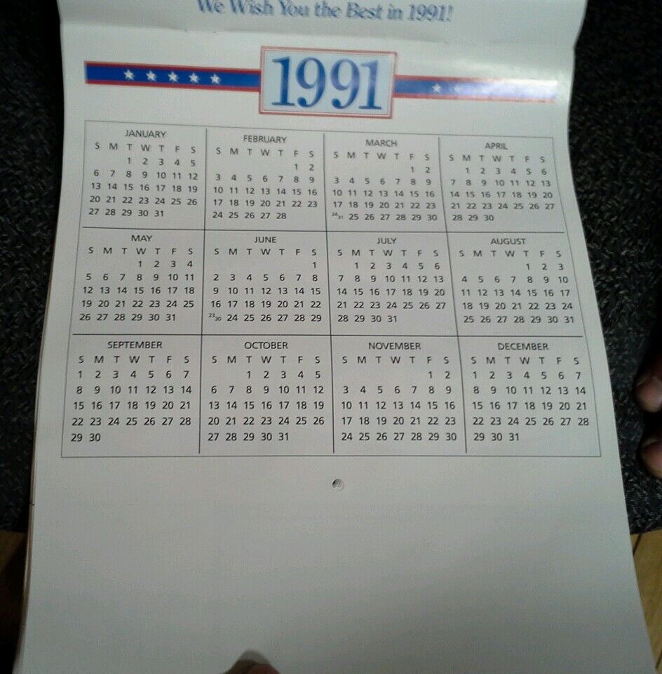 American Lights/Fillers Foxy 1991 Calendar