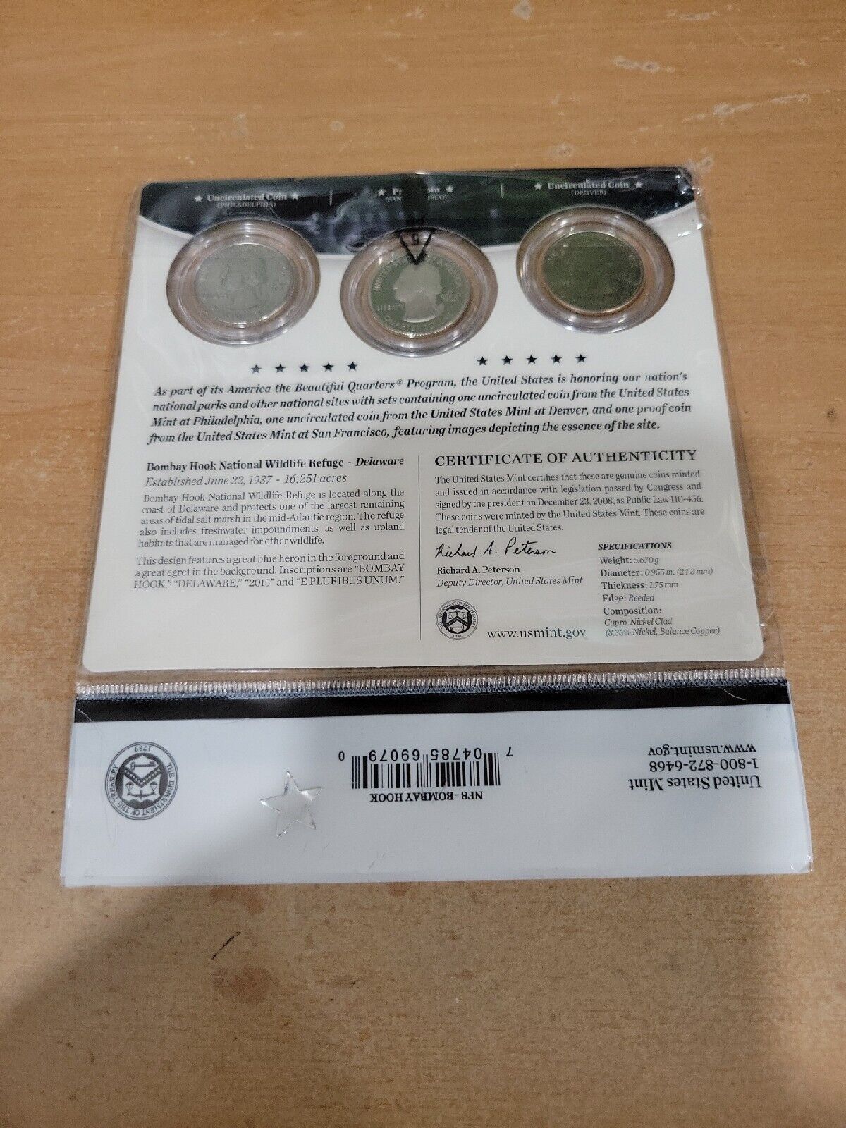 America The Beautiful Quarters 3 Coin Set Bombay Hook