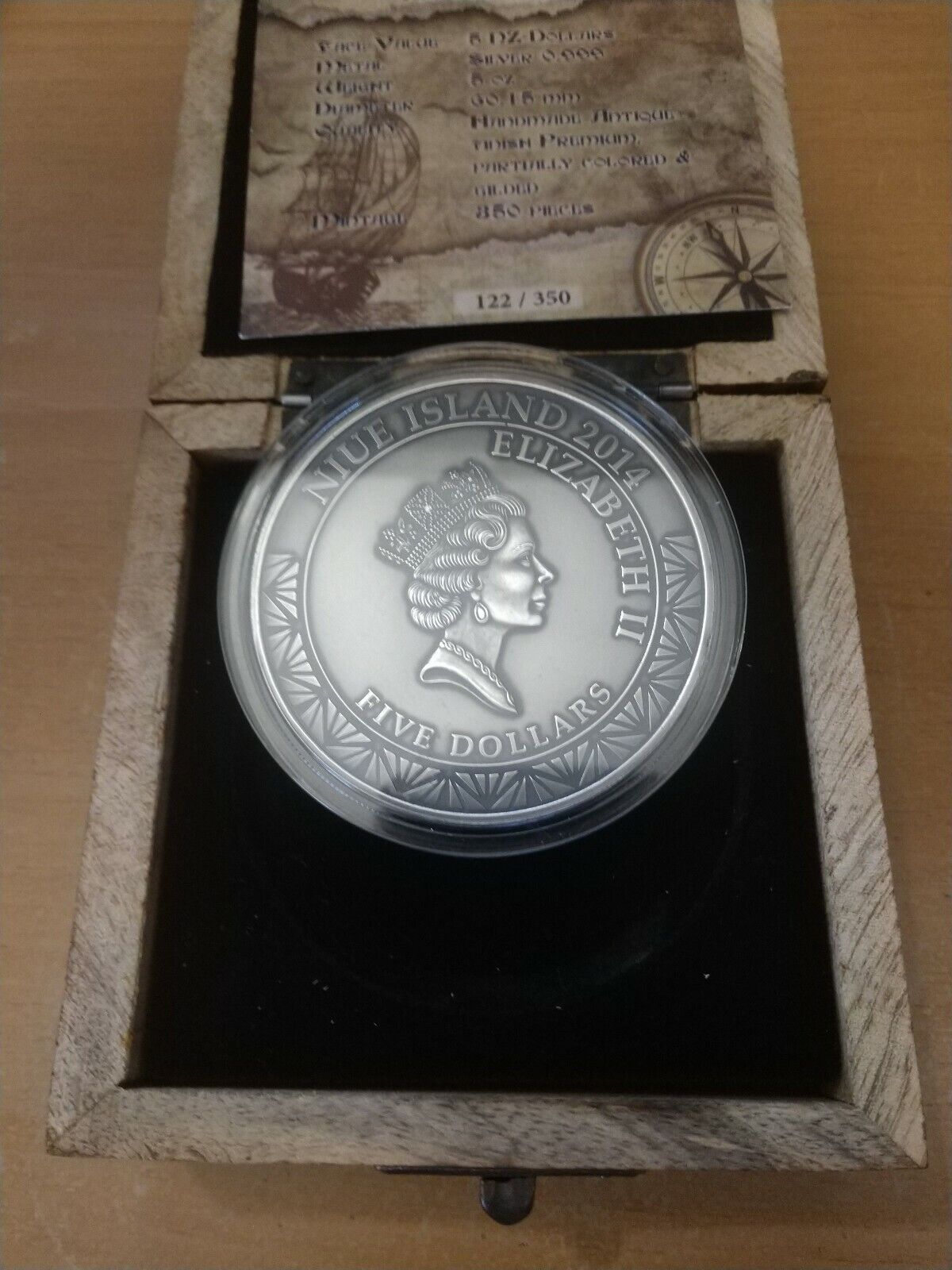 2014 Niue 5$ KLAUS STORTEBEKER Pirate Of The North Silver 5 Oz Silver Coin 27000