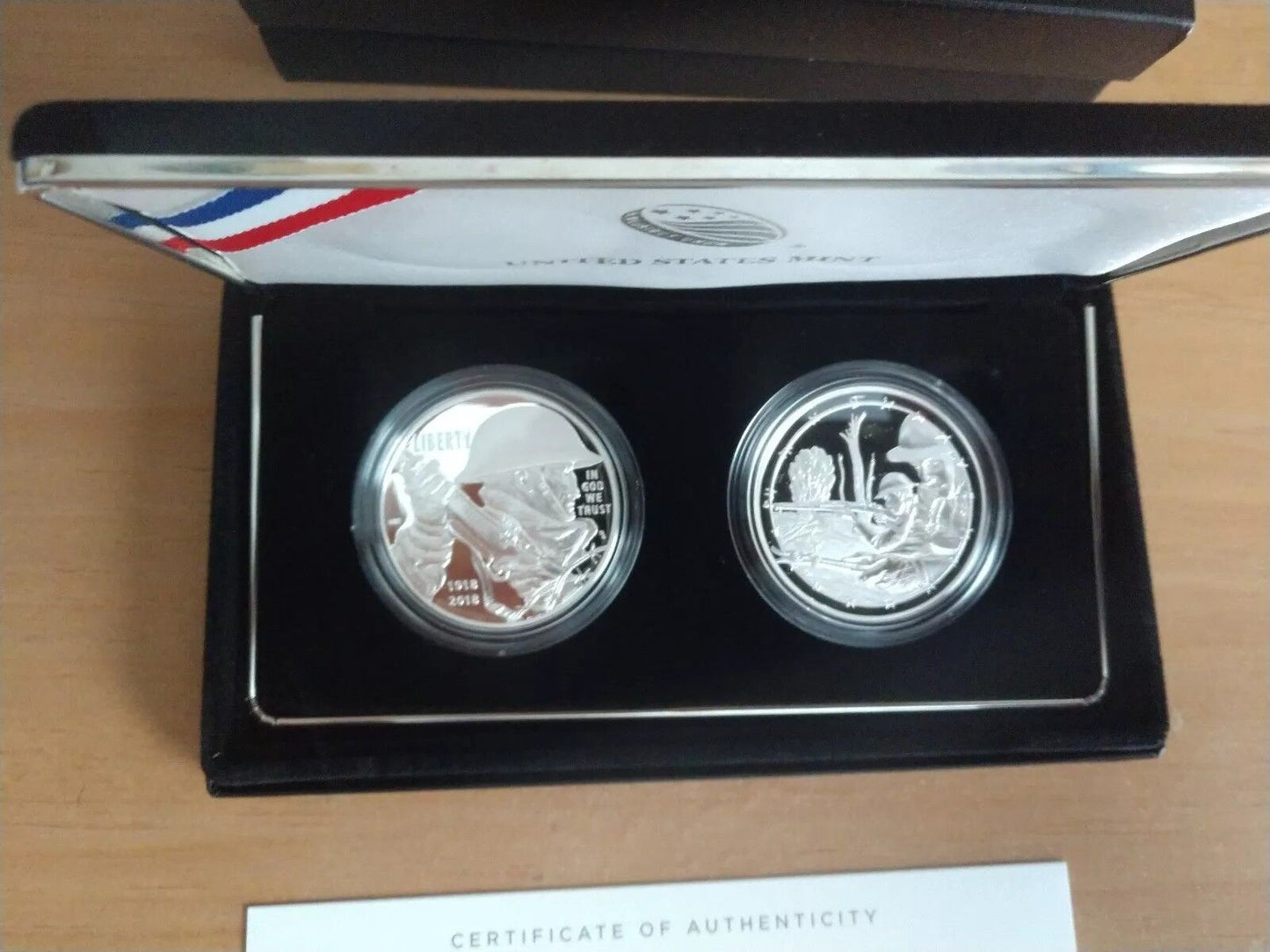 World War I Centennial 2018 Silver Dollar and Army Medal Set