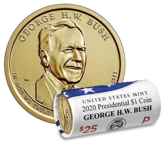 George H.W. Bush Presidential $1 Coin 2020 Rolls P