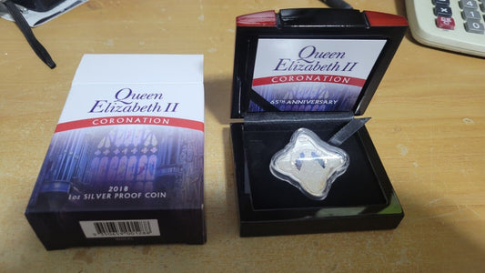 Queen Elizabeth II coronation silver star coin 2018 Tokelau