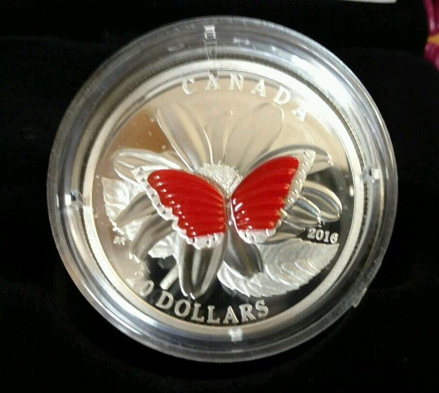 1 oz. Pure Silver Coin – Colourful Wings of a Butterfly – Canada (2016)