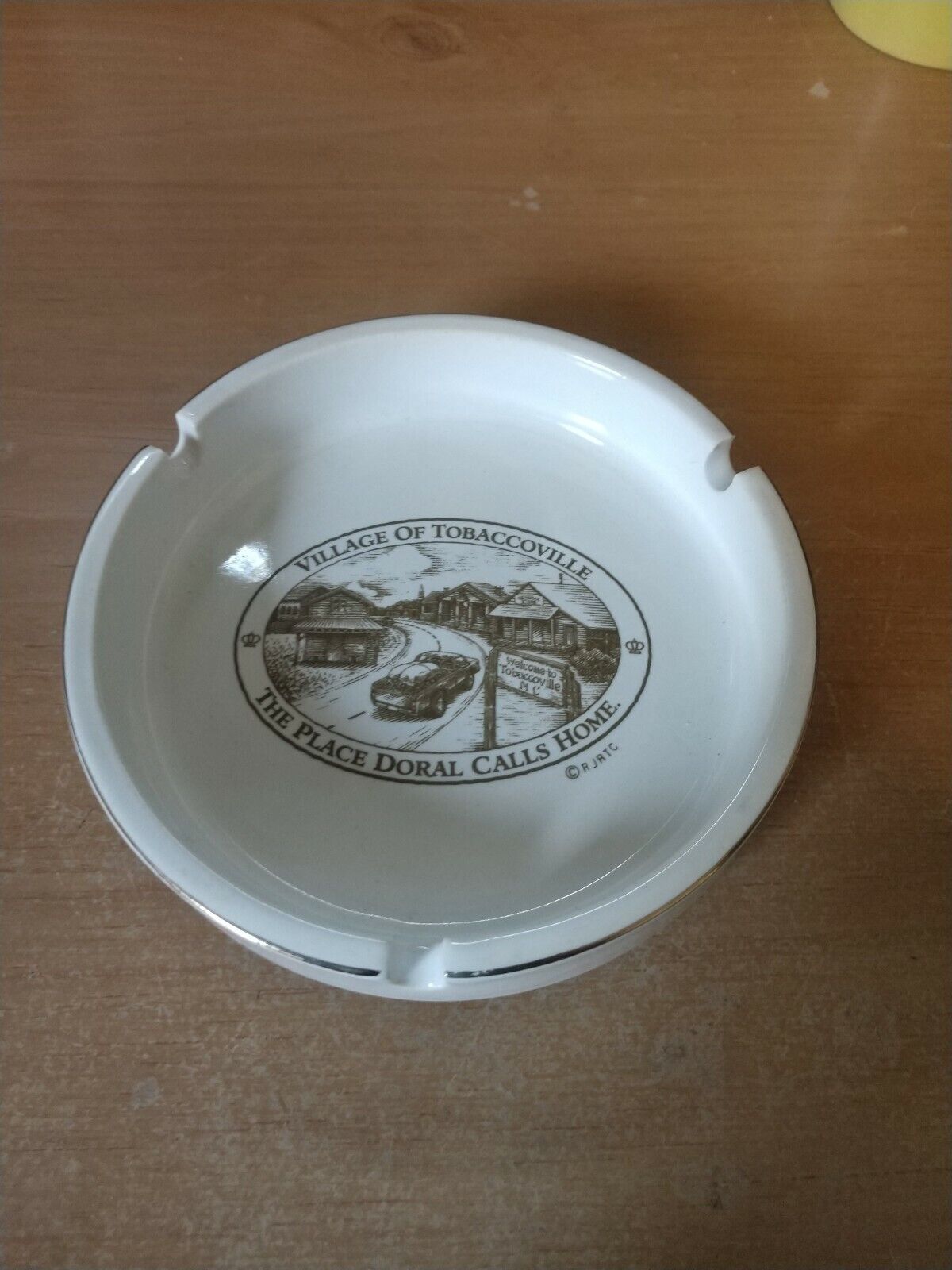 Doral Cigarettes  White (Village of Tobaccoville) Stoneware Ashtray