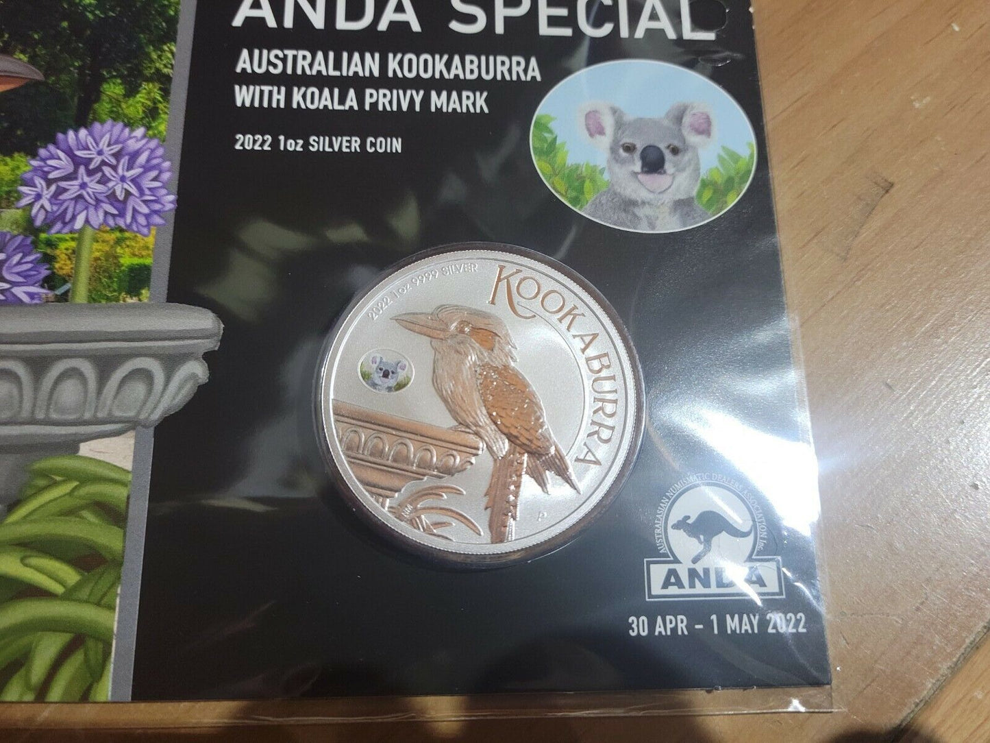 Australian Kookaburra w/Koala privy mark 2022  Brisbane Anda special 1 Oz