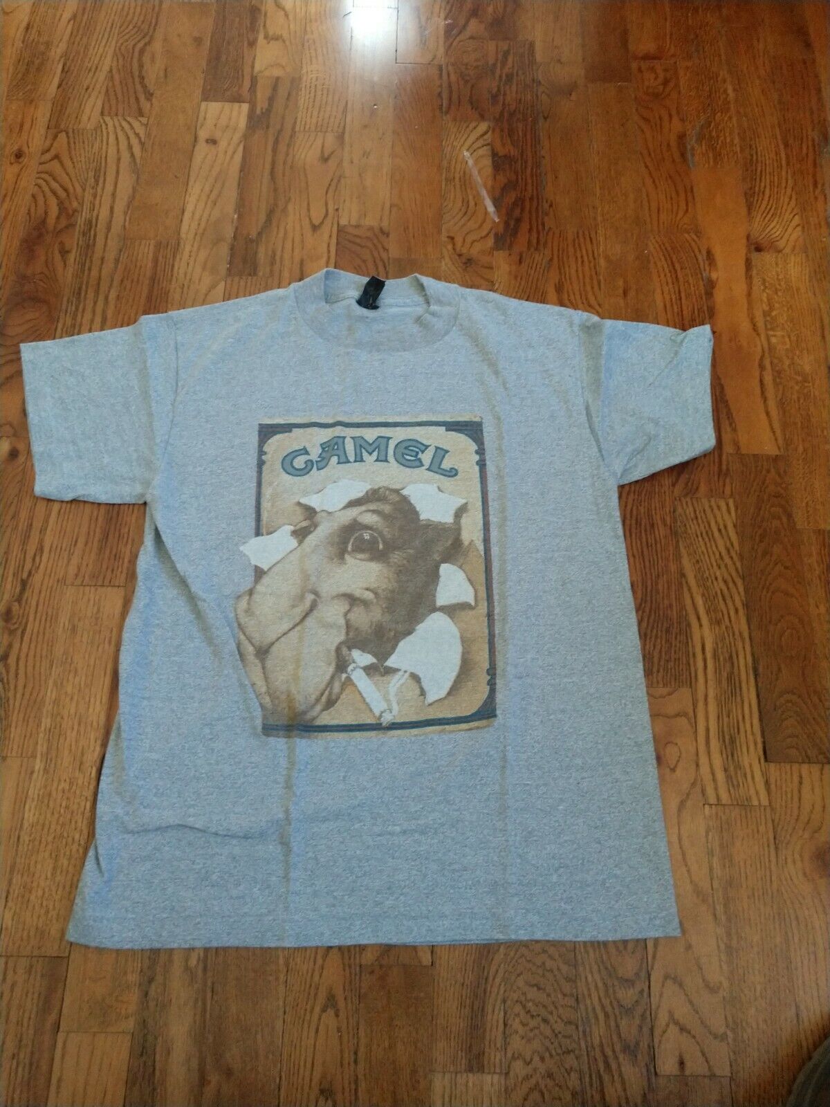 Joe Camel Cigarettes Heather Gray 50/50 T-Shirt RARE Size L