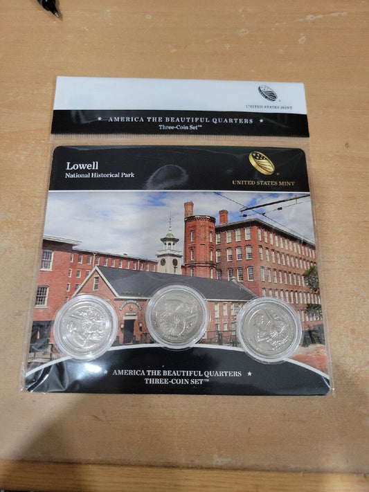 America The Beautiful Quarters 3 Coin Set Lowell National Historic Park