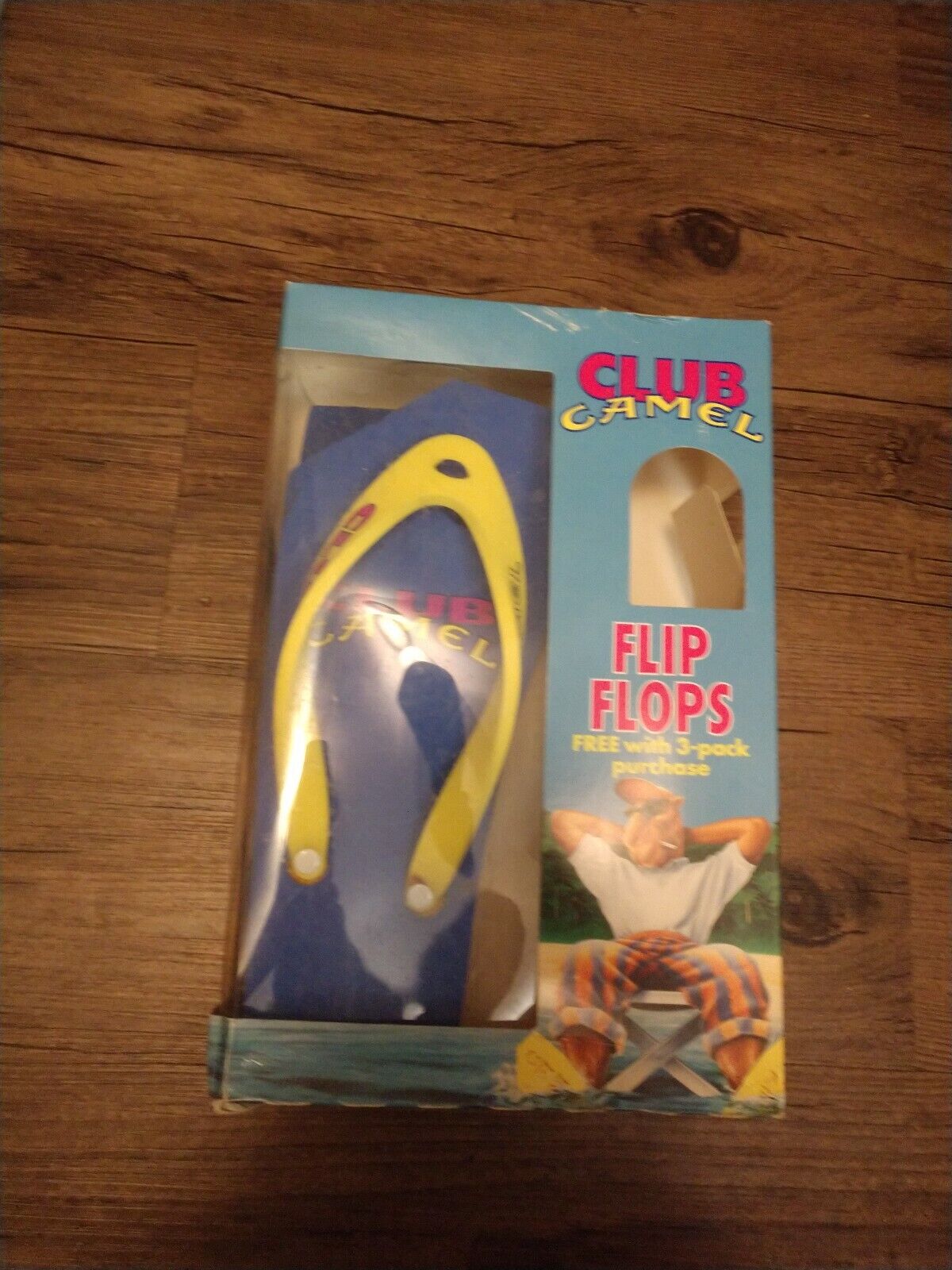 Vintage Joe Camel Cigarettes “Club Camel” Flip Flops/ Sandals, 1990s RJRTC N.IB