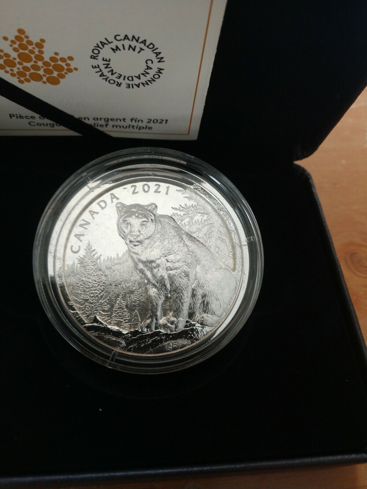 Canada Silver Coin - Multilayered Cougar - Mintage: 1,500 (2021)