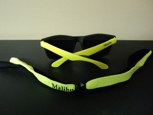 Malibu Yellow Neon Colors Sunglasses with Matching Keeper