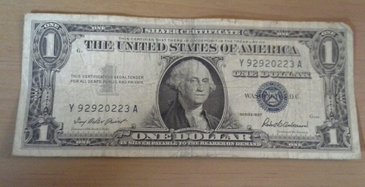 Lot of Five 1957 One Dollar Silver Certificates