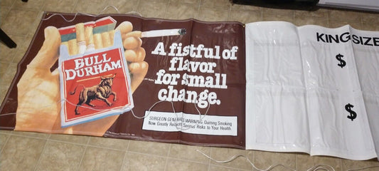 Bull Durham Cigarettes Outdoor banner 3' X 9' new/Unused