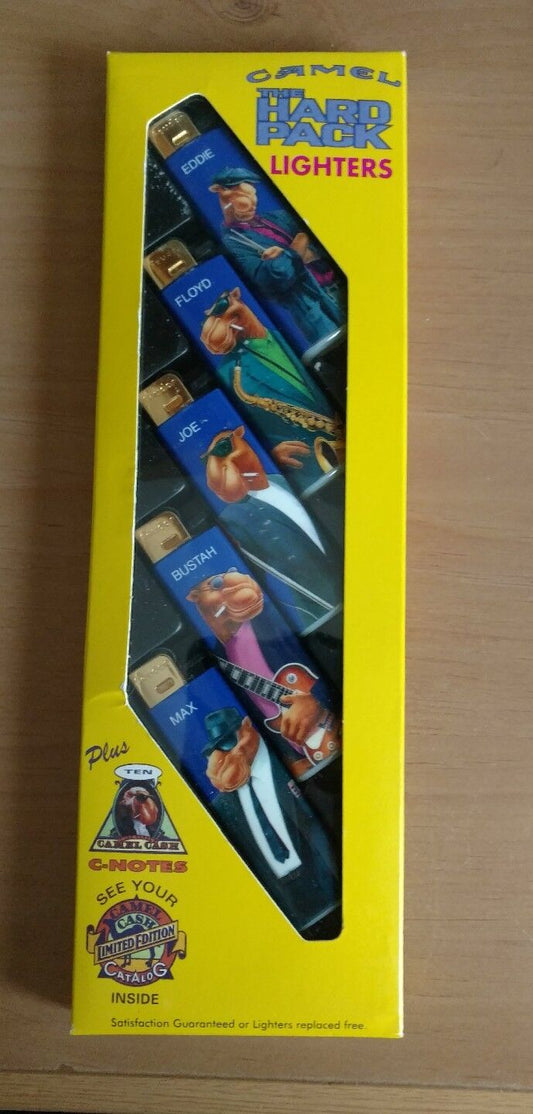 Set of Five Camel Cigarettes The Hard Pack Lighters