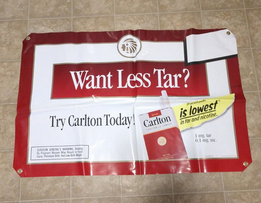 Carlton Cigarettes Outdoor banner 29" X 44" new/Unused