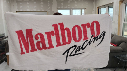 Marlboro Cigarettes Large White Beach Towel Marlboro Racing 36" X 60"