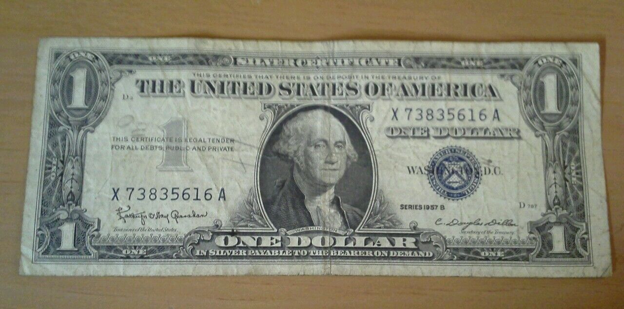 Lot of Seven 1957B One Dollar Silver Certificates