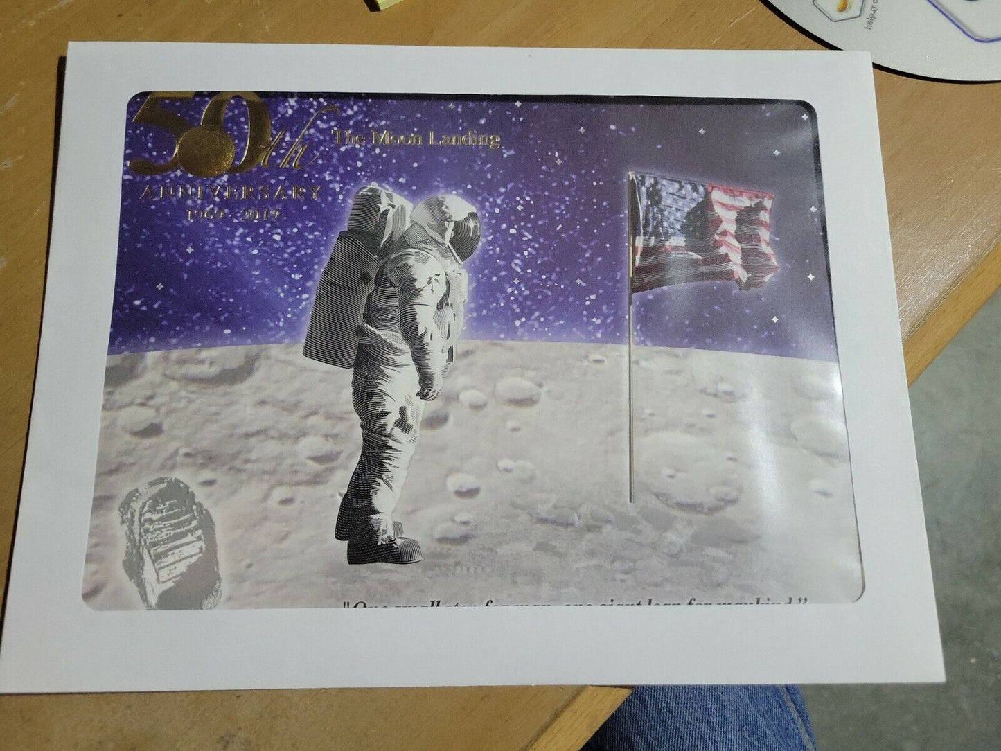 U.S. B.E.P.  The Moon Landing Engraved Print 50th Anniversary Giant Leap