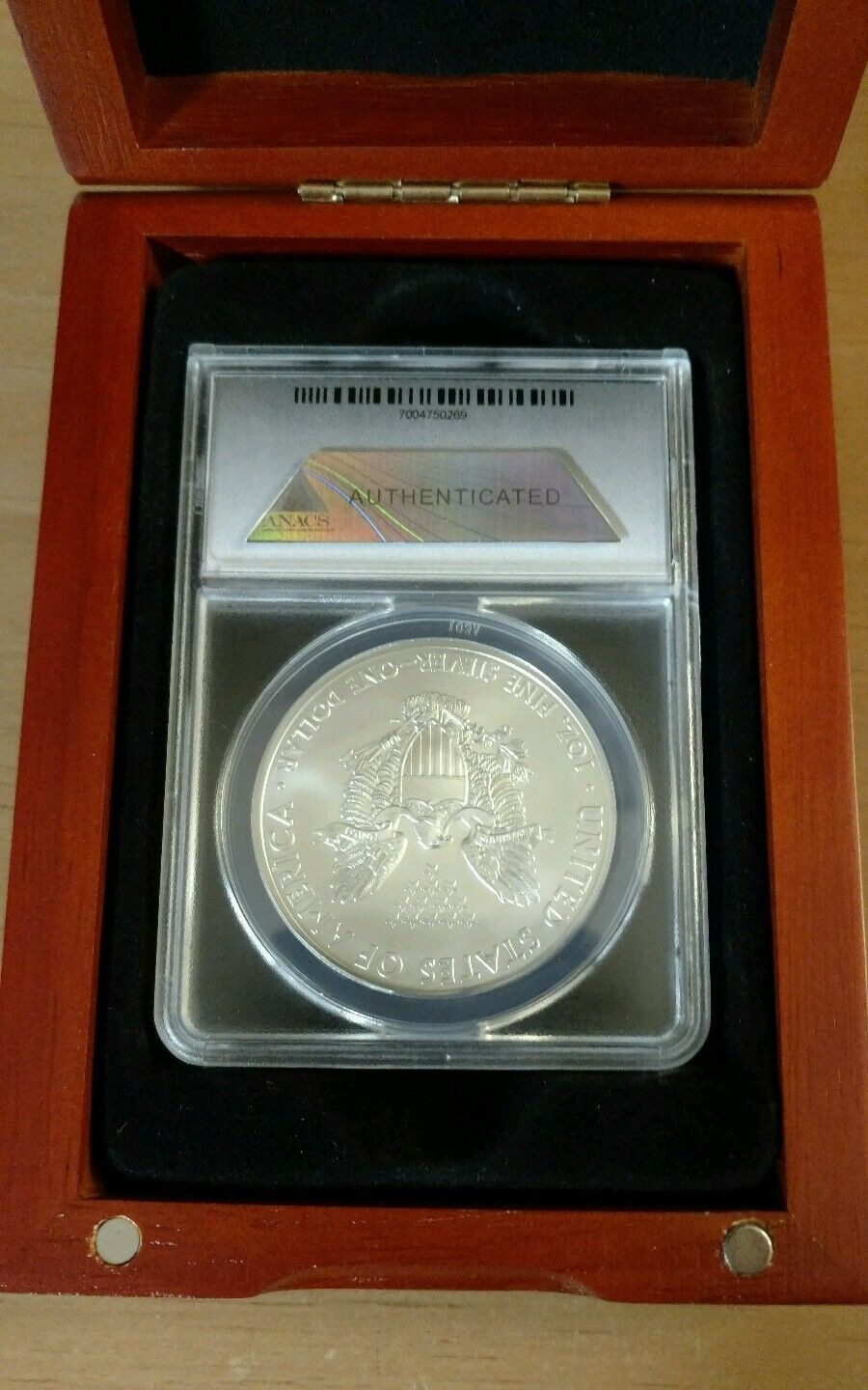 2012 ANACS MS 70 Silver Eagle Inaugural Strike Coin