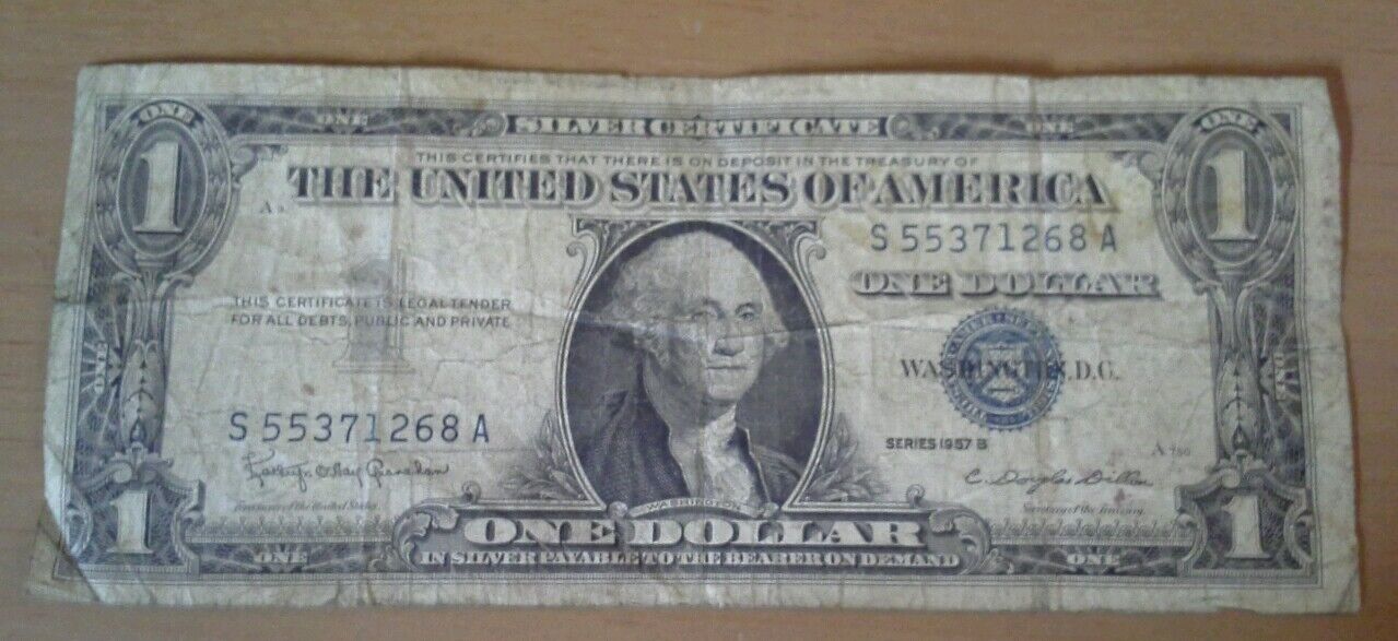 Lot of Seven 1957B One Dollar Silver Certificates