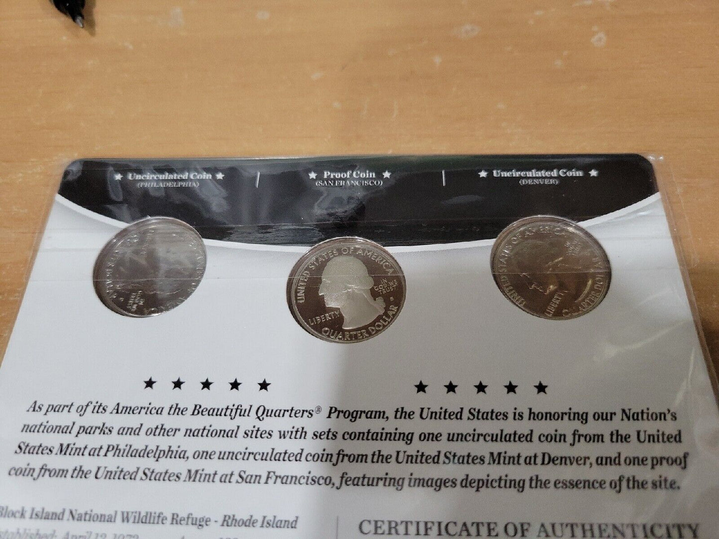 America The Beautiful Quarters 3 Coin Set Block Island