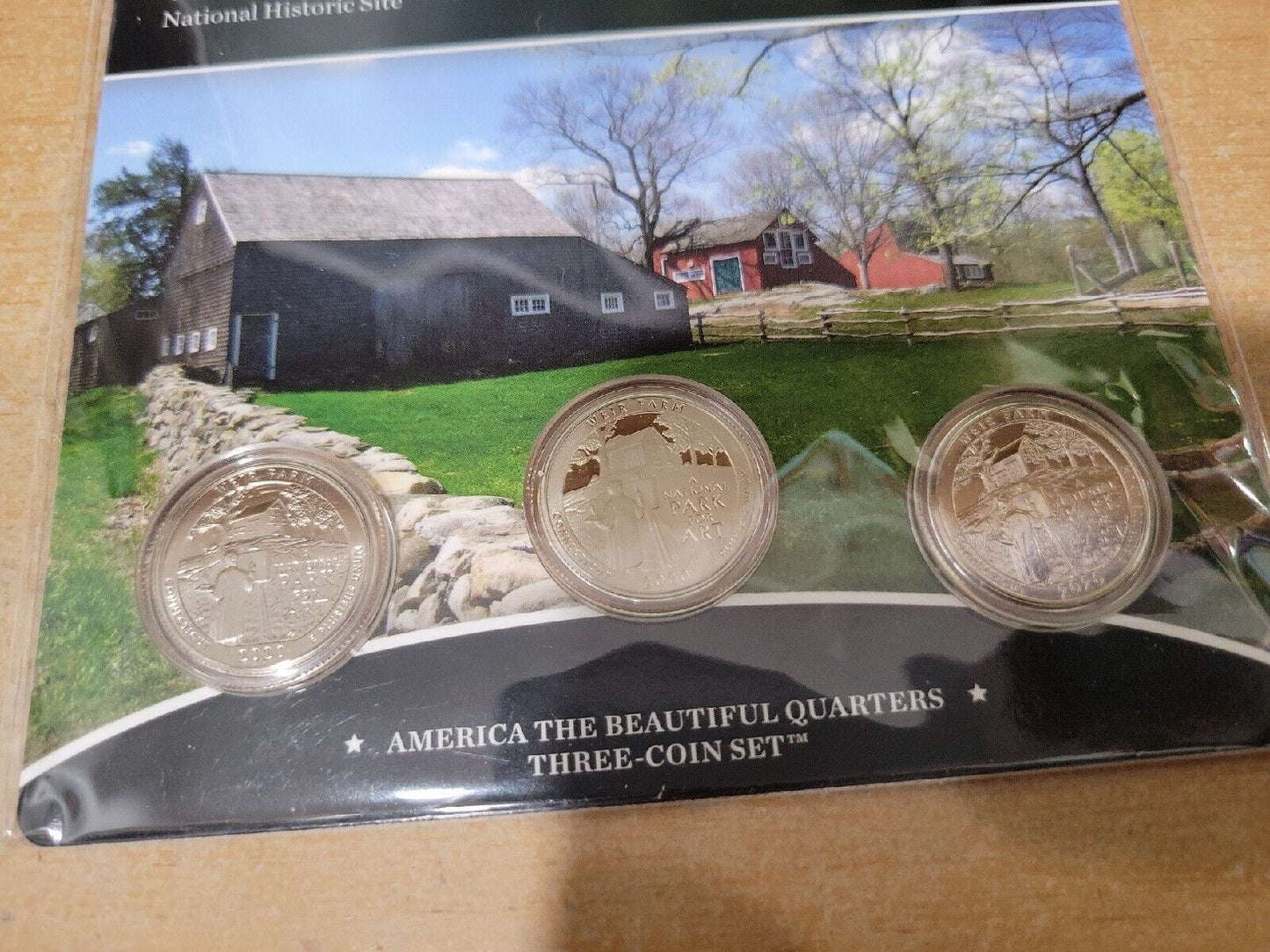 America The Beautiful Quarters 3 Coin Set Weir Farm National Historic site