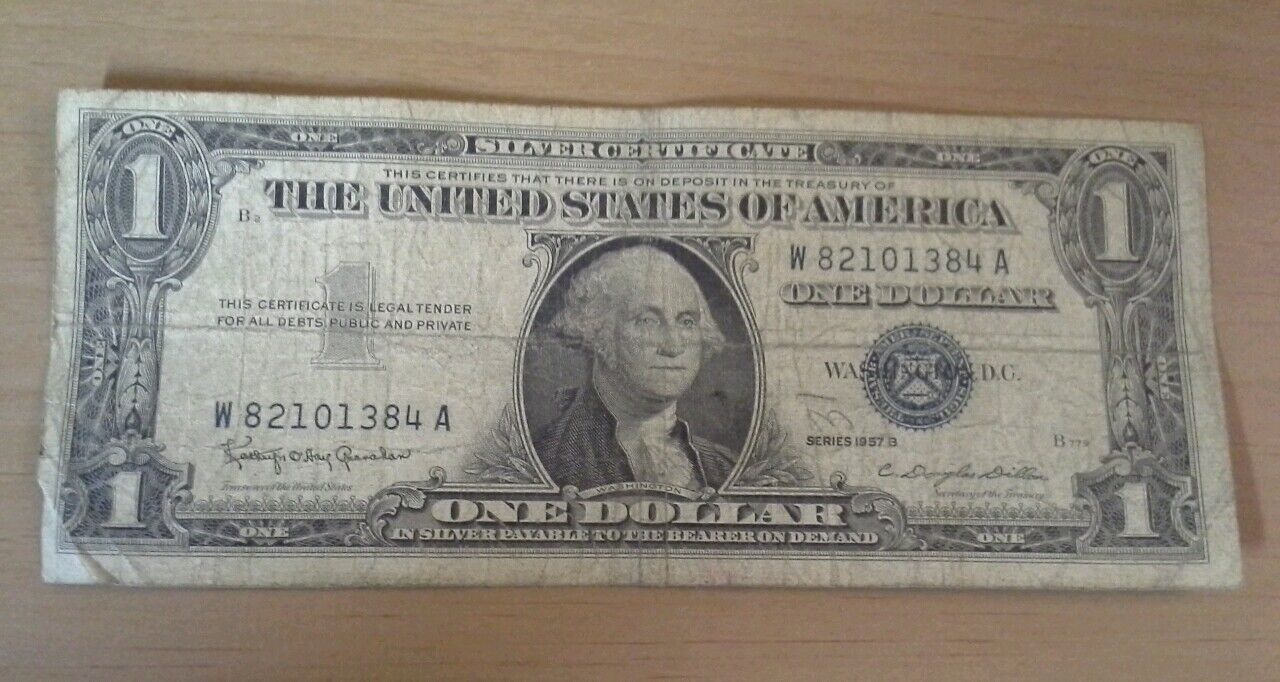 Lot of Seven 1957B One Dollar Silver Certificates