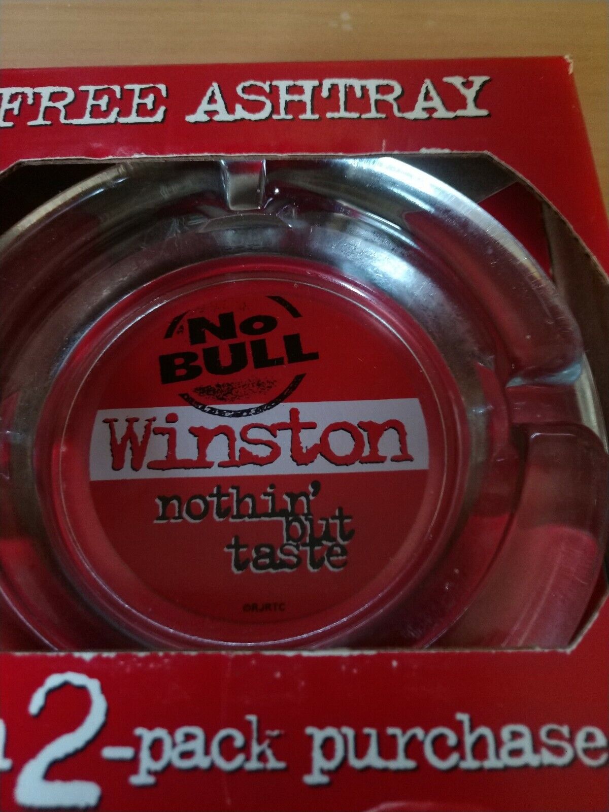 Winston cigarettes No Bull Glass Ashtray New In The Box