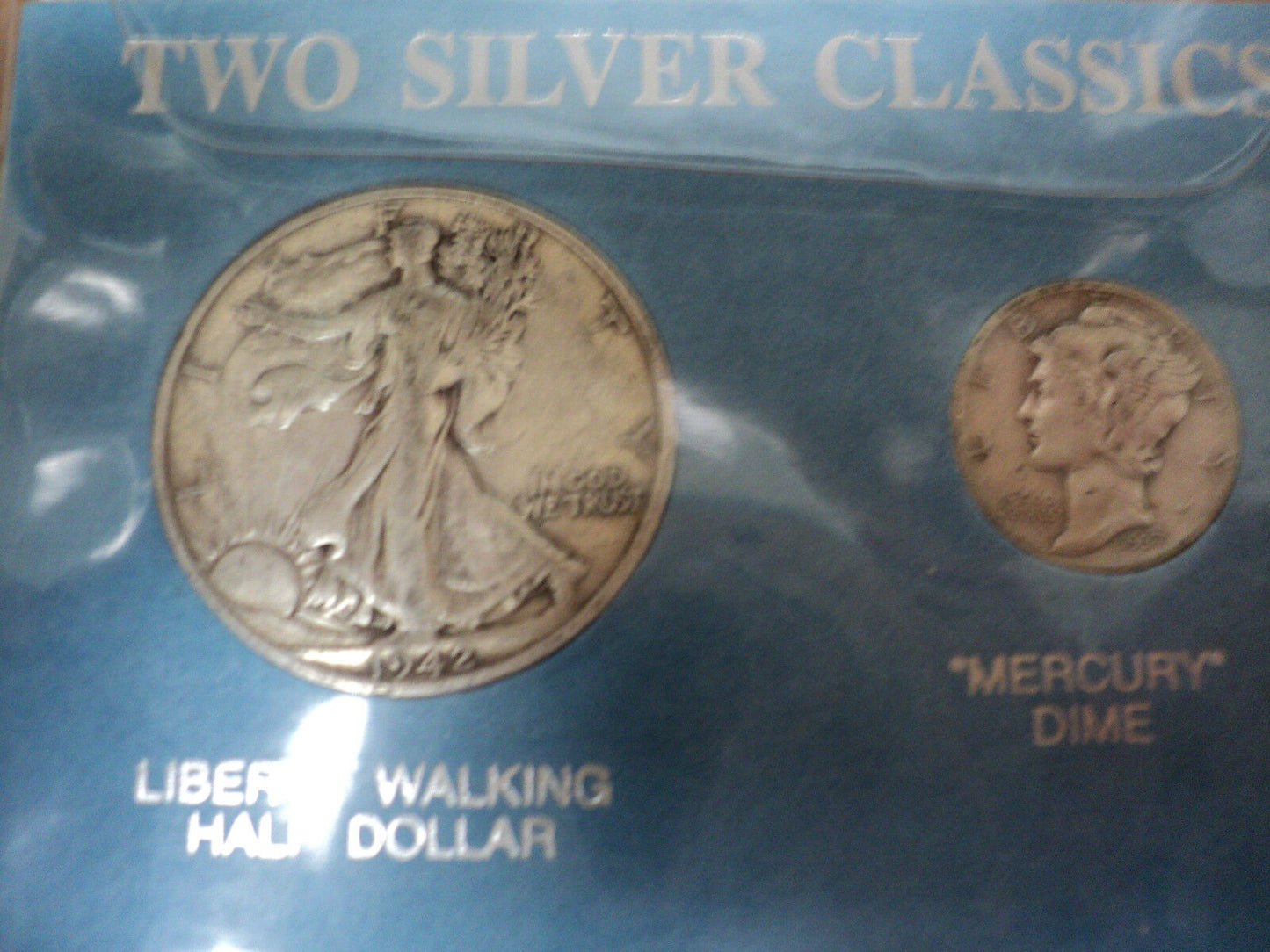 1942 Liberty Walking Half Dollar & 1937 Mercury Dime Set (Two Silver Classics)